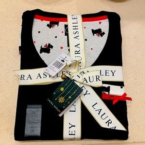 Laura Ashley Scottie Pajama V neck pants set New never worn